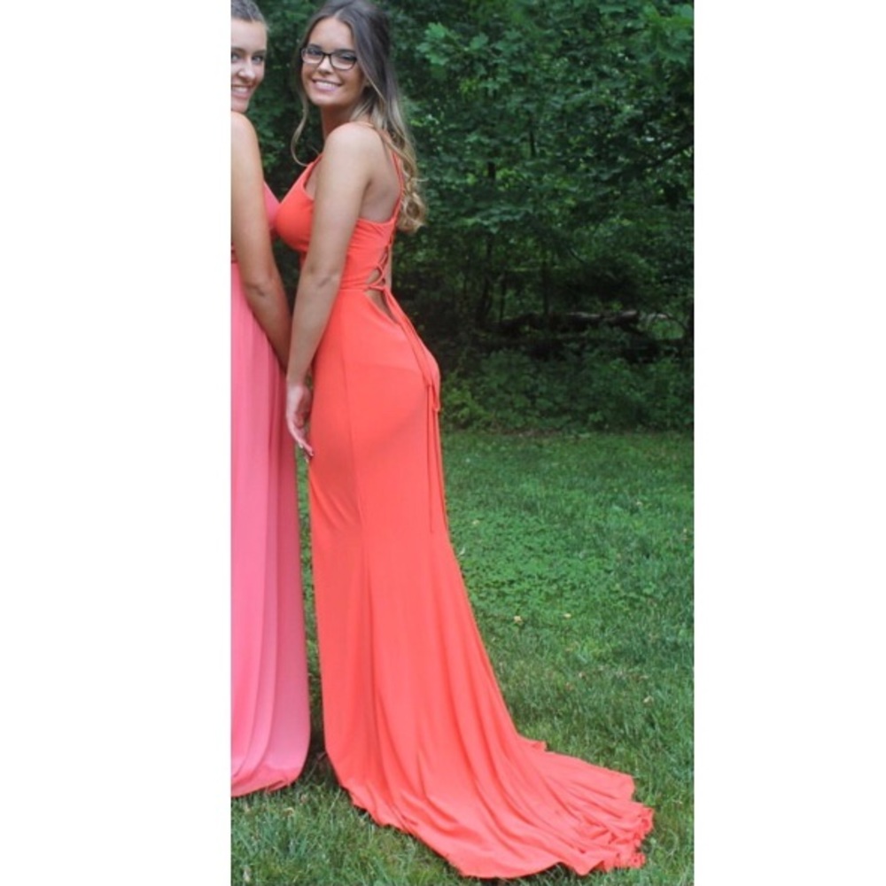 Worn once coral prom dress!! Like new!!!